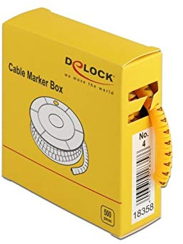 Delock Kabelmarker Box, Nr: 4, gelb, 500 Stück
