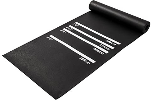 Holdfiturn Darts Mat with 4 Throwing Distances Oche Dart Board Mat Non Slip Rubber Carpet for Floor 300cm x 62cm