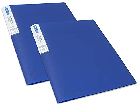 Rapesco 1673 Sichtbuch mit Antibakteriellem Schutz, 20 Hüllen, A4, Blau, 2er Pack