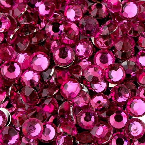 MajorCrafts 2000pcs 5mm ss20 Flat Back Resin Rhinestone Embellishment Gems (Fuchsia Pink C18)