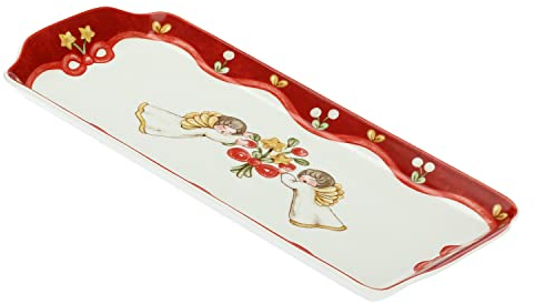 THUN - Vassoio Sweet Christmas - Porcellana - Linea Sweet Christmas - Living, Arredare la Casa - 35,3x19,8 cm