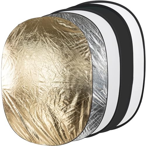 5 in 1 Faltreflektor 150x200cm Set Diffusor + 4 Farbreflektoren in Silber Gold weiß schwarz