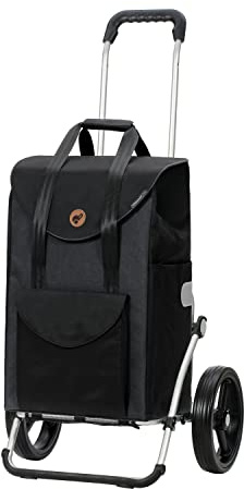 Andersen Shopper Royal mit 3-Speichenrad Alu klappbar mit Rad Ø 25 cm und 49 Liter Tasche Senta schwarz