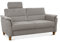 CAVADORE 3er-Sofa Palera mit Federkern / Kompakte Dreisitzer-Couch im Landhaus-Stil / inkl. 1 Kopfstütze / 179 x 89 x 89 / Mikrofaser, Hellgrau