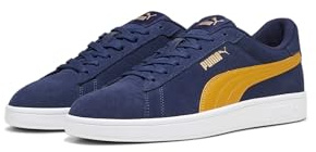 PUMA Unisex Smash 3.0 Sneaker, Navy-Amber Gold White, 7 UK