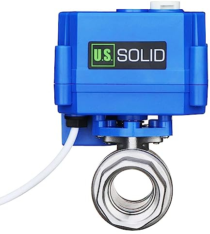 U.S. Solid Motorisierter Kugelhahn - G3/4 Edelstahl-Elektrischer Kugelhahn mit manueller Funktion, Vollport, G-Gewinde 9-24V AC/DC und 3-Draht-1-Wege-Positive-Break-Setup