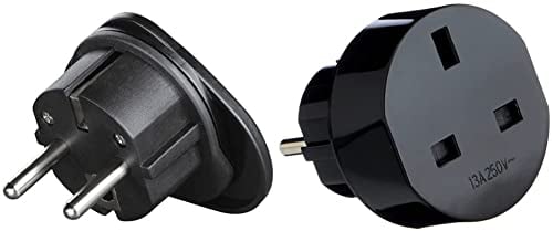 Hama Reisestecker zum Anschluss ausländischer Geräte an deutsche Schutzkontakt-Steckdosen Reise-Adapter schwarz & Brennenstuhl Reisestecker/Reiseadapter schwarz