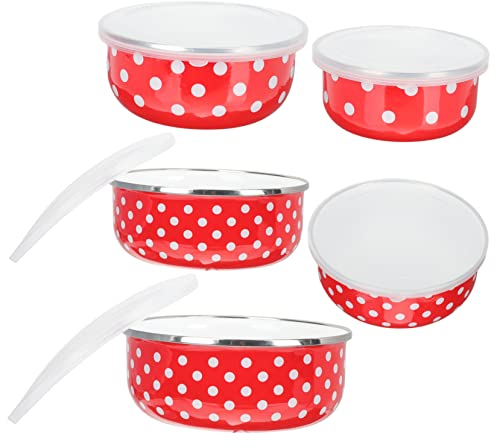 COLLBATH 5 pezzi di pasta per zuppa, insalata rossa, forniture per ufficio, modello di coperchio, per servire a casa, per la preparazione di smalto, contenitore da forno a punti, coperchio in