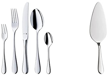 WMF Kent Plus Besteck Set 6 Personen, 30-teilig & Tortenheber Edelstahl 23,3 cm, Kuchenheber, Tortenretter Cromargan Poliert, Ideal Auch Als Lasagneheber, Pizzaheber