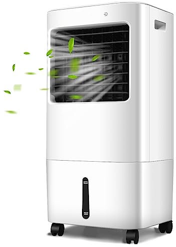 GOPLUS Rafraîchisseur d’Air Mobile 20L, 4 en 1 de Refroidissement, Humidification, Ventilation, 4 Vitesses, Minuterie, Oscillation, Contrôle Télécommande/Écran