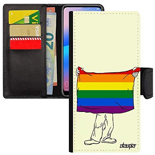 utaupia Coque pour Samsung A54 Simili Cuir Rabat Drapeau Gay Pride Telephone Flip Case Marche des fiertés Portable Solide Smartphone Case Galaxy