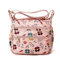 YYW Crossbody-Tasche für Damen, groß, mehrere Taschen, lässige Reisetasche, Kuriertasche für Einkaufen, Wandern, den täglichen Gebrauch, Kleine Blume mit rosa, Einheitsgröße
