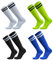 LURVOUS 4 Paar Fußballsocken Kinder, Kniestrümpfe Kinder Lange Fußball Basketball Socken Rugby Socken, Kniehohe Sportsocken Trainingssocken für Jungen Mädchen von 5-12 Jahren (Polyester, 4 Colors)