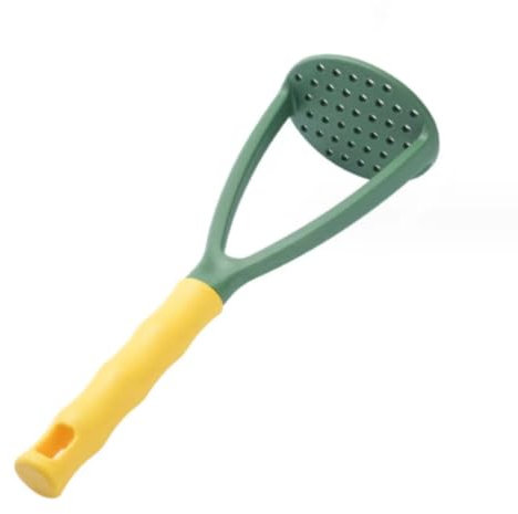 Potato Masher Manual Masher Kitchen Masher Non-Scratch Nonstick Potato Pumpkin Ricer Smasher Kitchen Tools for Bean, Root Vegetables, Fruits, Baby Food, Avocado (Yellow & Green)