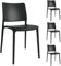 PAPATYA Joy-S 4er-Set Designer- Kunststoffstuhl, 200 kg belastbar, Leichter stapelbar Gartenstuhl, wetterfester Balkonstuhl, Terrassenstuhl, Hotelstühle, Restaurantstühle, Stapelstuhl (Schwarz)