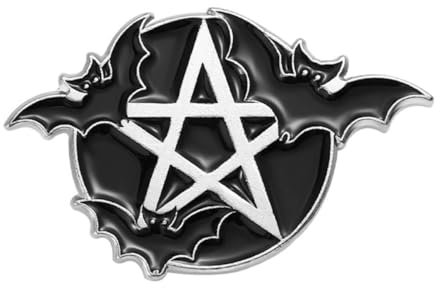 Ro Rox Pentabats Broche Insigne Gothique Wicca Pentagramme Chauves Souris émail