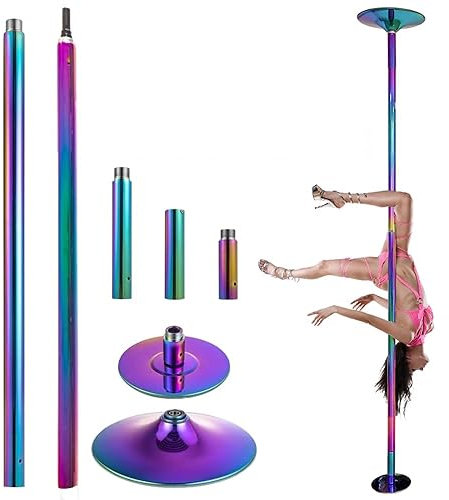 Kit Pole Dance, Barre de Pôle Dance Remplacement de poteau de danse – Poteau de danse rotatif et statique pour maison, appartement, club, poteau de strip-teaseur réglable en hauteur pour plafond de 2