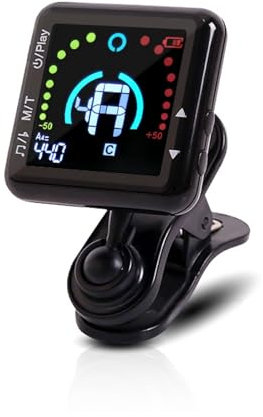Stimmgerät Für Saiteninstrumente, Clip-on-Gitarren-Metronom-Stimmgerät, Wiederaufladbar, Präzises Stimmgerät Für Elektrische Instrumente Für Violine, Bass MT90R(MT90R)