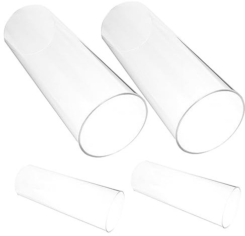 RORPOIR 4stücke Glas Kerzenbecher Transparent Einfache Glasabdeckungen Kerzenschirme Winddicht Kerze Shades Glasabdeckungen Für Kerzen