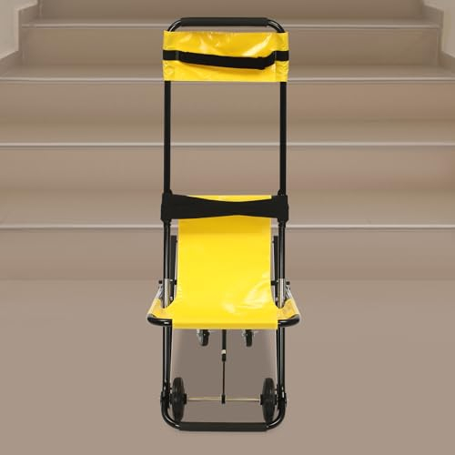 Manueller Lift Treppenstuhl Multifunktions 4 Rollen Lift Rollstuhl Mobil Klapptreppenstuhl mit Sicherheitsgurte Tragbar Treppentrage Evakuierungsstuhl