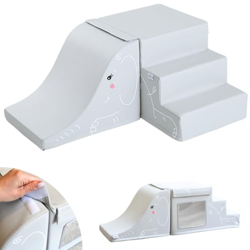 LORAIA Kletterblöcke aus hochwertigem Schaumstoff – Alternative Pikler Montessor Dreieck – Spielzeug für Babys 1 Jahr – Fitnessstudio für Babys & Rutschen, Größe XL
