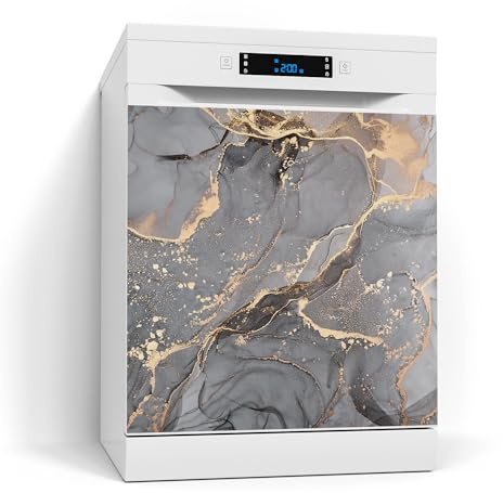 DEQORI Magnetfolie für Spülmaschine 60x60 cm | Motiv Elegantes Marmormuster | dekorative Magnetmatte Geschirrspüler Schutz | Magnet Deko-Folie selbstklebend, magnetisch & wasserabweisend