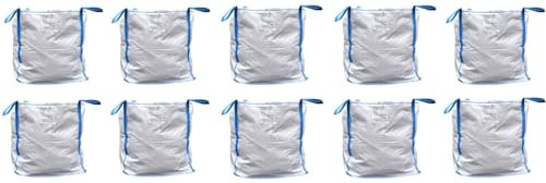 10 Stück Big Bag 90x90x90 cm mit 4 Schlaufen, B teurobrecher, 5000 KG Bruchlast - Tragfähigkeit 1000kg - BigBag - ohne Inhalt