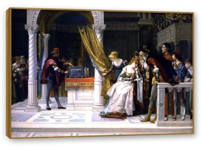 RXNHGJDS Teakholzrahmen Alexandre Cabanel Poster,Portia – aus „Der Kaufmann von Venedig“.,Leinwanddruck Reproduction Famous Paintings Bedroom Home Decoration Canvas Picture85x60cm(33x24in)