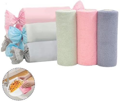 Guador Chiffon De Nettoyage en Microfibre, 60 Pcs Torchon Cuisine,Chiffon Microfibre Menage Vitre,Torchons De Cuisine,Micro Fibre,Essuie Tout Lavable Reutilisable sans Traces,3 Couleurs,25 x 25 Cm