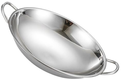 BIUDECO Cacerola De Acero Inoxidable Con Fondo Redondo Olla Multifuncional Para Cocción Saludable y Rápida Para Reuniones Familiares y Uso Cocina