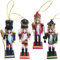 Cascanueces Navideños, Pack de 4 - Decoración y Adornos para Árbol de Navidad - Decoração de Natal (Rojo)