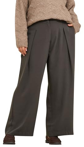EVANS Curve Brown Wide Leg Tailored Trousers - Women's - Plus Size Curve
