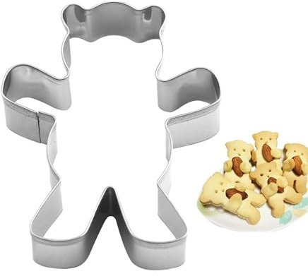 Cortador De Galletas De Oso - Juego De Cortadores De Galletas De Osito De Peluche | Forma De Oso De Abrazo De Acero Inoxidable | Galleta Con Forma De Oso | Lindos Accesorios De Cocina Para Hornear | H