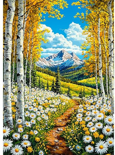 DOMROM Landschaft Diamond Painting, Diamond Painting Erwachsene Kinder Diamond Painting Set, Diamant Malerei Kit Diamond Art Erwachsene für Home Wand Dekor 30x40cm