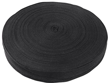 DIYEAH Baumwollgurtband Zur Taschenherstellung Fischgräten-twillband 2 5 Cm Breit 45 M Schwarz/weiß Einfarbig Dekorativ Modisch