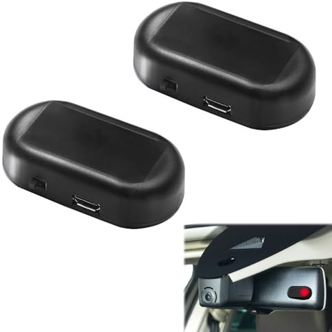 2 Stück Alarmanlage Auto,Auto Alarmanlagen,Solar Power Dummy Auto Alarm,Elektromagnetische molekulare Interferenz Werkzeug,Einbruchschutz Licht,Alarmanlage Attrappe für Auto Sicherheitssystem