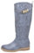 IF Fashion Stivali da Donna Biker Motociclista Traforati Primaverili Estivi Con Cinturino Rimovibile Fibbia Dorata 696 blu jeans N.36