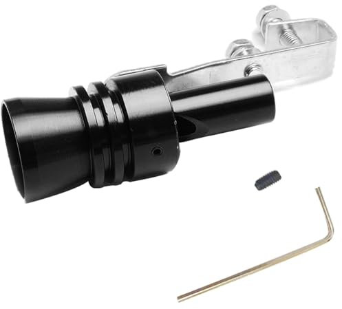 Auspuff Sound Booster Pfeife für Fake V8 Turbolader pfeifen im Auto & Motorrad Endtopf I Universal Turbo whistle Soundgenerator Tuning - Auspuffpfeife für Endrohre (Schwarz, M)