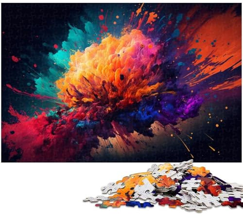 Puzzle 1000 Teile für Erwachsene Farbexplosion anspruchsvolles schwieriges Puzzle EIN Kunstwerk für Teenager ab 14 Jahren (Größe 38 x 26 cm)