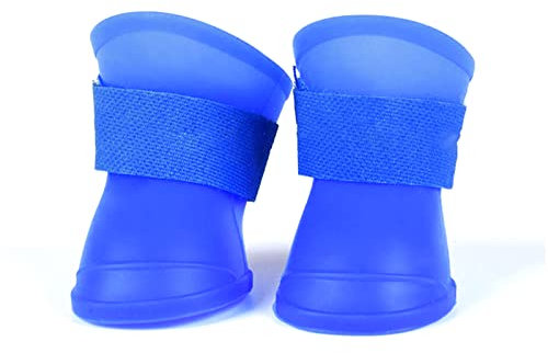 Scarpe per animali domestici, in silicone antiscivolo, stivali da pioggia per cani, impermeabili, antiscivolo e regolabili, per pioggia e neve