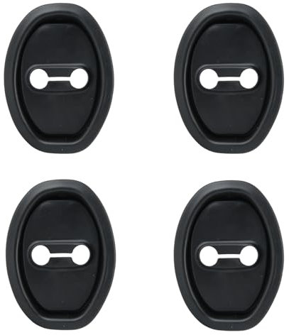 lasuroa 4pcs Silicone Car Door Latch Covers, Universal Door Strike Protector Lock Protector for Noise Reduction & Shock Absorption Fits Most Cars SUVs Trucks (Black)