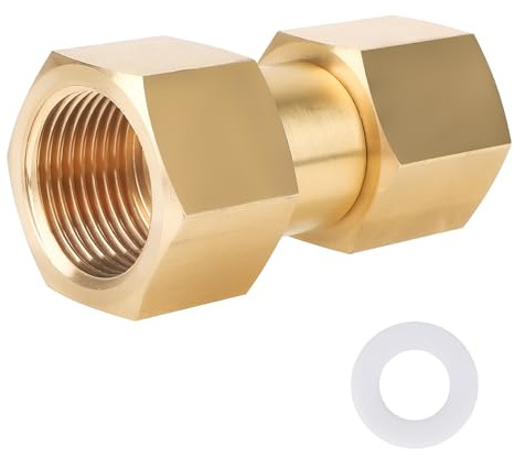 lasuroa Brass CGA-320 to CGA-580 Gas Tank Adapter, CO2 to Argon Tank Adaptor Welding Nitrogen Gas Regulator Converter for Miller Welders & Flowmeters
