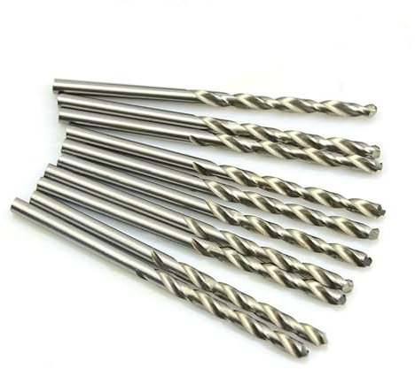 10Pcs/box 0.5-3.2mm HSS Twist Drill Bits Micro Straight Shank High Speed Steel Hand Electric for Dremel Rotary Tool(1.0mm)