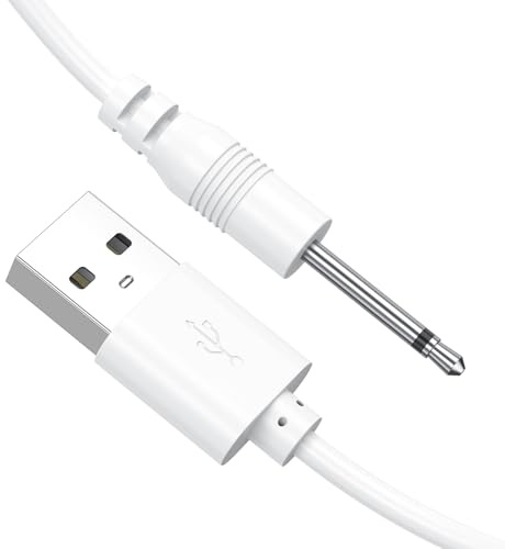 Vancle Cable de Carga USB DC de 2,5mm, Cables de Carga de Repuesto de Cargador Rápido de 1m (Blanco)