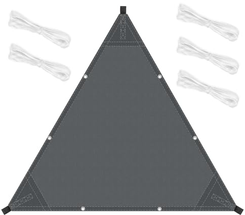 COOL AREA Toldo Vela Impermeable con Bordes Rectos Vela de Sombra Triangular 2x2x2m Toldos Fibra de Poliéster PES con Protección UV para Patios,Terrazas,Jardines,Antracite