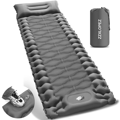 ZZXLOPEZ Matelas Campings Autogonflant, Matelas Camping Autogonflant Pliable avec Pompe à Pied, Matelas Gonflable Résistant à l'eau, Portable Tapis de Matelas pour Camping, Voyage, Plage, Tente