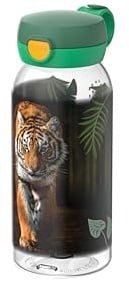 Mepal - Trinkflasche mit Klappdeckel Campus - Deckel springt per Knopfdruck auf - Trinkflasche Kinder Kohlensäure Geeignet - Auslaufsicher und Spülmaschinengeeignet - 600 ml - Wild tiger