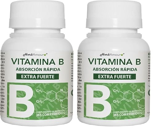 VITAMIN B EXTRA STARK | 365 Tabletten (12-Monats-Vorrat) | Vitamin-B-Komplex mit Vitamin B1, B2, B3, B5, B6, B12, Biotin, Folsäure | Gluten- und laktosefrei (Packung mit 2)