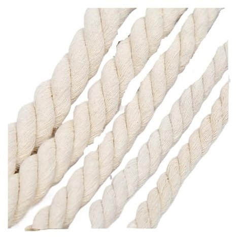 Makramee-Kordel aus Baumwolle, 3 Stück gedrehtes Baumwoll-Makramee-Seil for Heimwerker, Hochzeit, Weihnachtsdekoration, Beige, 5–20 mm(15mm 2meters)