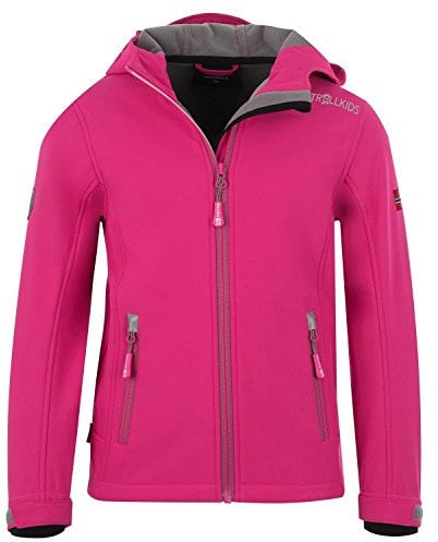 Trollkids Girls Trollfjord Jacket 164, Bright pink